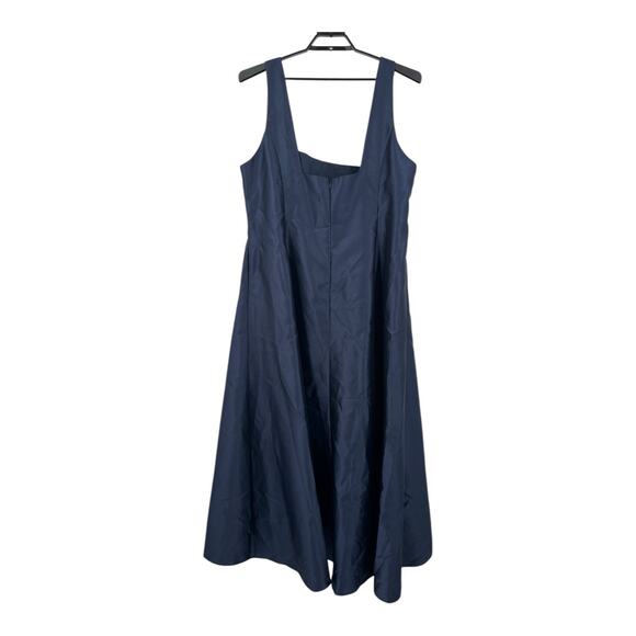 Alfred Sung dress D826 Square Neck Satin A-Line Gown blue size 24W - Picture 3 of 7